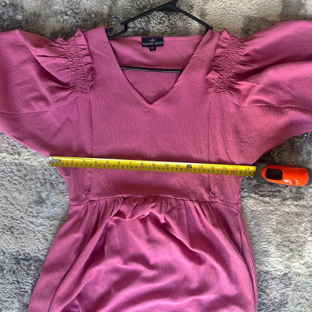 Nursing Queen Midi-Length Nursing Dress- Vintage Rose 2.0 - XS (2/4) Pink - Picture 9 of 9